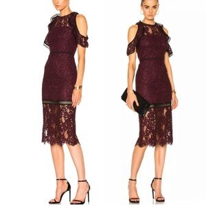 Alexis Burgundy Lace Midi Dress